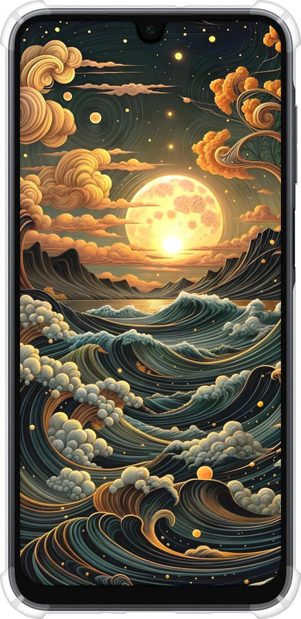 Силикон с усиленными углами чехол Арт волны для Samsung Galaxy A16 - 6332sp-3775 изображение 
