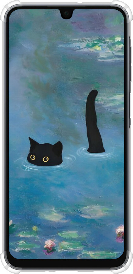 Силикон с усиленными углами чехол С изображением кота и водяной лилии Monet для Samsung Galaxy A16 - 6519sp-3775 изображение 