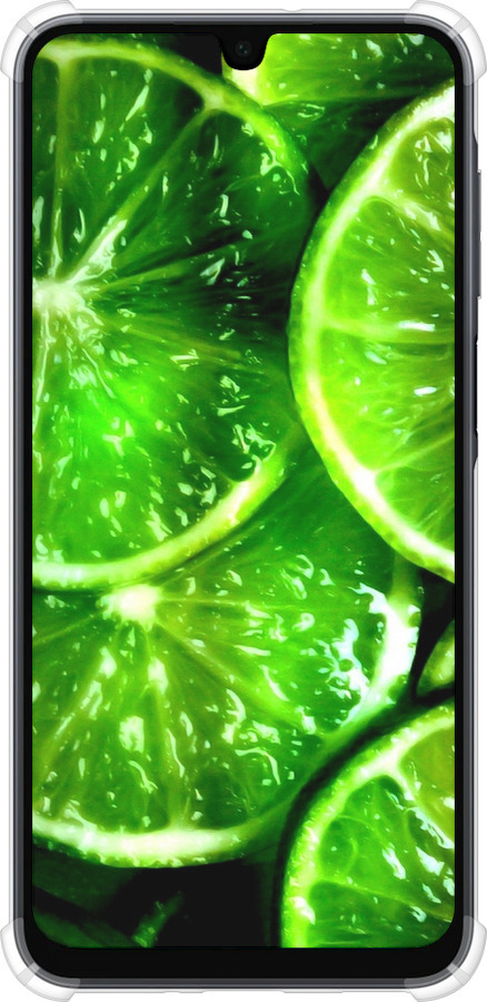 Силикон с усиленными углами чехол Зелёные дольки лимона для Samsung Galaxy A16 - 852sp-3775 изображение 