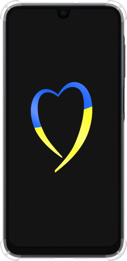 Силикон с усиленными углами чехол Жёлто-голубое сердце для Samsung Galaxy A16 - 885sp-3775 изображение 