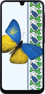 Силиконовый чехол Желто-голубая бабочка для Samsung Galaxy A16 - 1054u-3775 изображение 