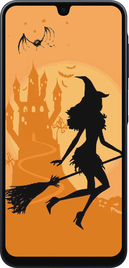 Силиконовый чехол Ведьма на метле для Samsung Galaxy A16 - 1184u-3775 изображение 