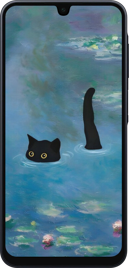 Силиконовый чехол С изображением кота и водяной лилии Monet для Samsung Galaxy A16 - 6519u-3775 изображение 