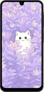 Силіконовий чехол Котик в цветах для Samsung Galaxy A17 - 6390u-4060 изображение 