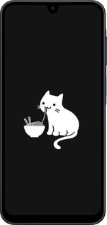 Силиконовый чехол С милым котом на черном фоне для Samsung Galaxy A17 - 6528u-4060 изображение 