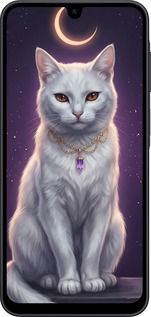 Силиконовый чехол Mystic White Cat Gothic Dark Purple Gold для Samsung Galaxy A17 - 6805u-4060 изображение 