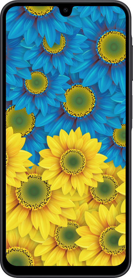 Силиконовый чехол Жёлто-голубые цветы для Samsung Galaxy A17 - 1048u-4060 изображение 