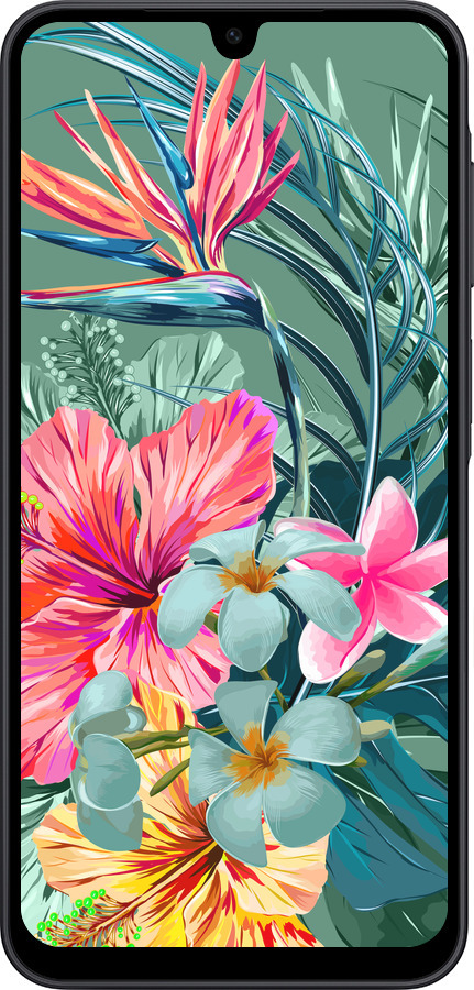 Силиконовый чехол Тропические цветы v1 для Samsung Galaxy A17 - 4667u-4060 изображение 