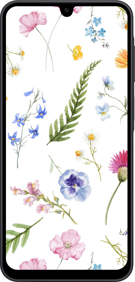 Силиконовый чехол Цветочный фон v2 для Samsung Galaxy A17 - 5472u-4060 изображение 