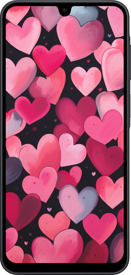 Силиконовый чехол Сердечки 4 для Samsung Galaxy A17 - 5662u-4060 изображение 