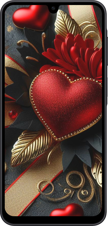 Силиконовый чехол Сердечки v2 для Samsung Galaxy A17 - 5832u-4060 изображение 