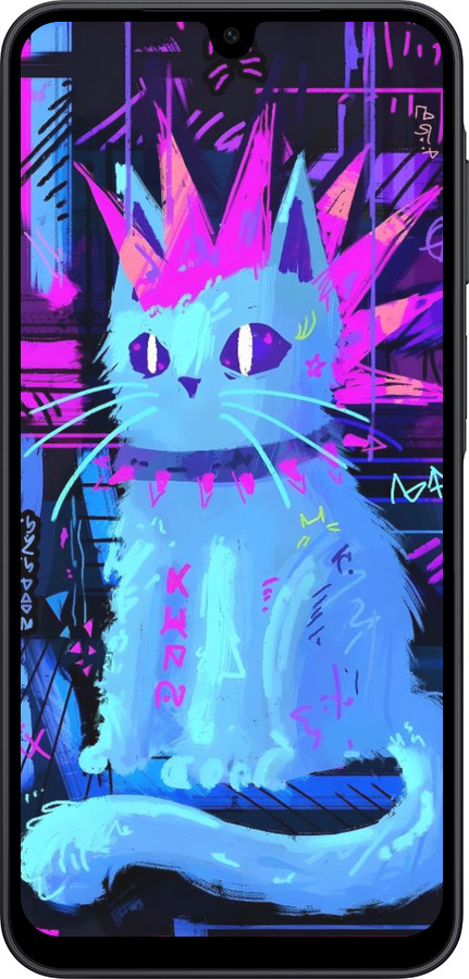 Силиконовый чехол Кот панк для Samsung Galaxy A17 - 6311u-4060 изображение 