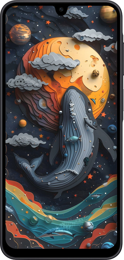 Силиконовый чехол Кит в космосе для Samsung Galaxy A17 - 6328u-4060 изображение 
