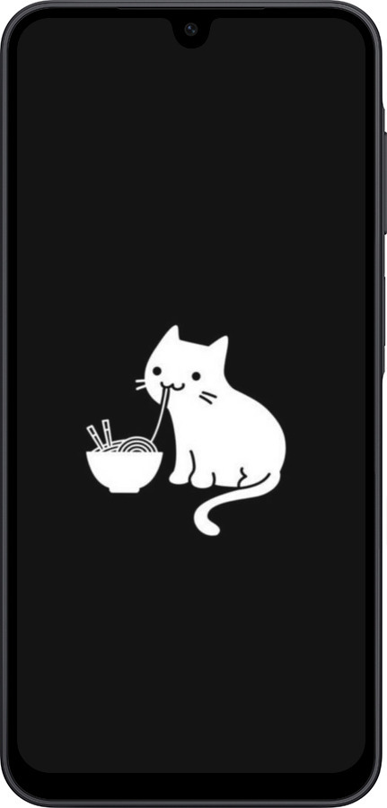 Силиконовый чехол С милым котом на черном фоне для Samsung Galaxy A17 - 6528u-4060 изображение 
