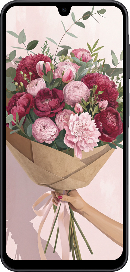 Силиконовый чехол Пионы 1 для Samsung Galaxy A17 - 6705u-4060 изображение 