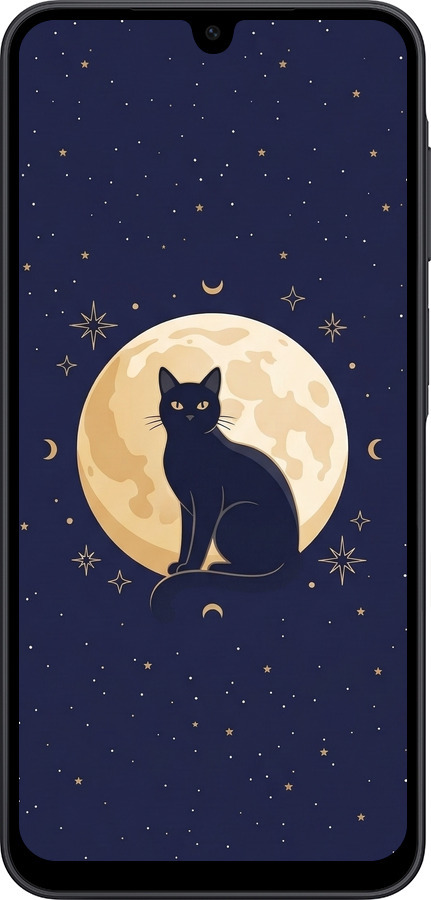 Силиконовый чехол Cute Cat Celestial/Witchy для Samsung Galaxy A17 - 6787u-4060 изображение 
