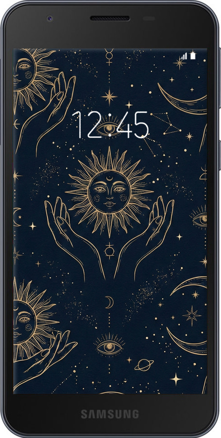 Силіконовий чехол Celestial Harmony: Sun & Moon Gold Mystic Pattern для Samsung Galaxy A2 Core A260F - 6778u-1683 изображение 