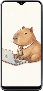 TPU чехол Funny Capybara CEO Working для Samsung Galaxy A20e A202F - 6777b-1709 изображение 