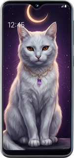 TPU чехол Mystic White Cat Gothic Dark Purple Gold для Samsung Galaxy A20e A202F - 6805b-1709 изображение 