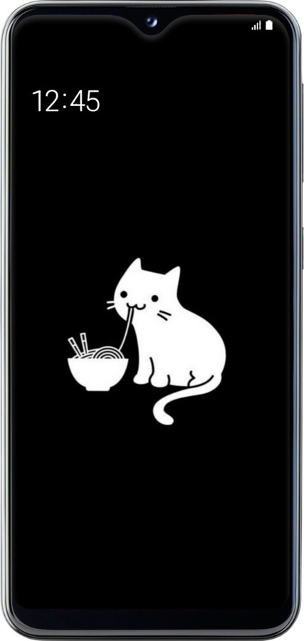 TPU чехол С милым котом на черном фоне для Samsung Galaxy A20e A202F - 6528b-1709 изображение 