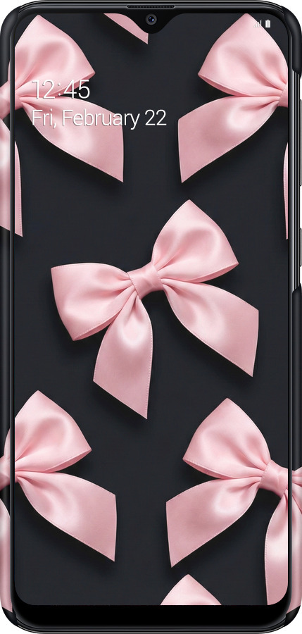 3D пластиковый матовый чехол Coquette Ribbons Dark Coquette для Samsung Galaxy A20e A202F - 6767m-1709 изображение 
