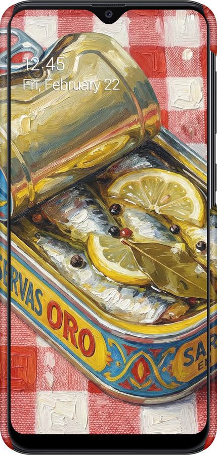 3D пластиковый матовый чехол Vintage Sardine Tin Phone для Samsung Galaxy A20e A202F - 6772m-1709 изображение 