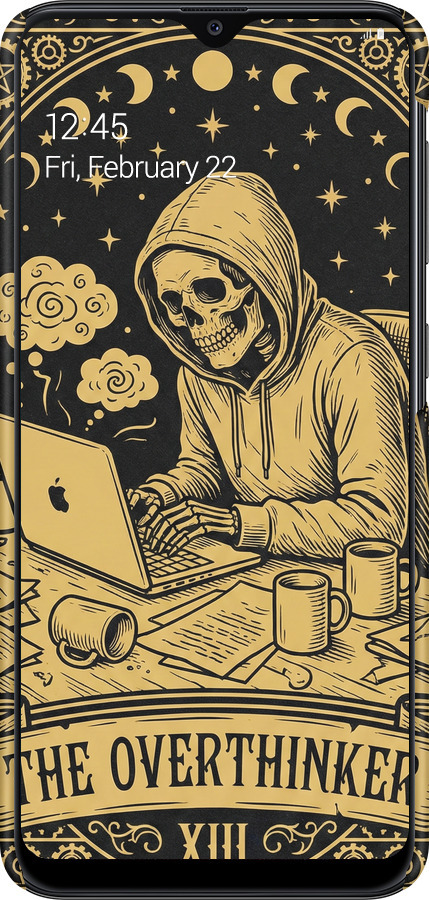 3D пластиковый матовый чехол The Overthinker для Samsung Galaxy A20e A202F - 6774m-1709 изображение 