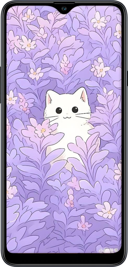TPU чехол Котик в цветах для Samsung Galaxy A20s A207F - 6390b-1775 изображение 