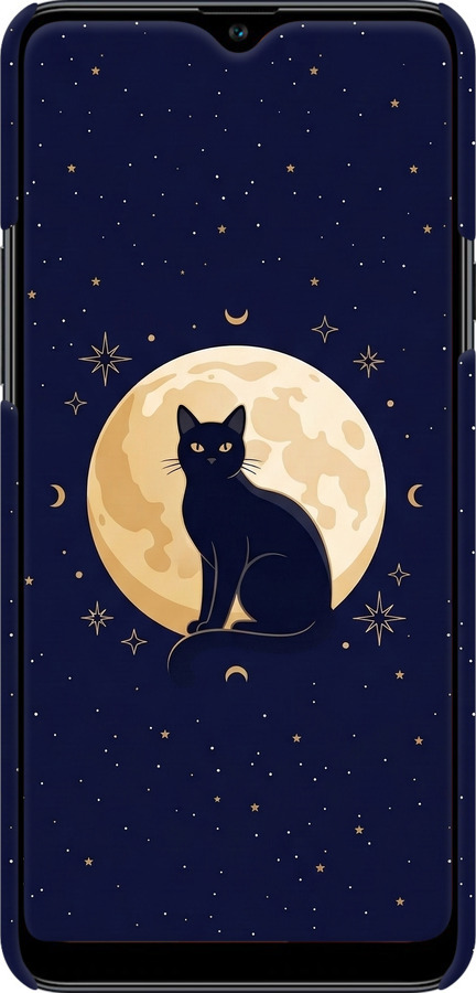 3D пластиковый матовый чехол Cute Cat Celestial/Witchy для Samsung Galaxy A20s A207F - 6787m-1775 изображение 
