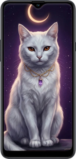 Силіконовий чехол Mystic White Cat Gothic Dark Purple Gold для Samsung Galaxy A20s A207F - 6805u-1775 изображение 