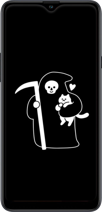 2D пластиковый чехол Минималистичный арт: смерть и кошка для Samsung Galaxy A20s A207F - 6529t-1775 изображение 