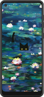Силиконовый чехол із зображенням водяних лілій та кішок для Samsung Galaxy A21 - 6257u-1841 изображение 