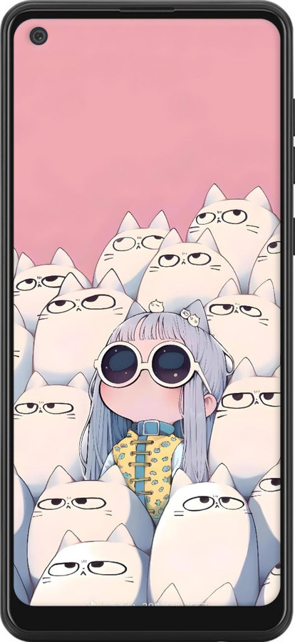 Силиконовый чехол Малышка с котами для Samsung Galaxy A21 - 6295u-1841 изображение 