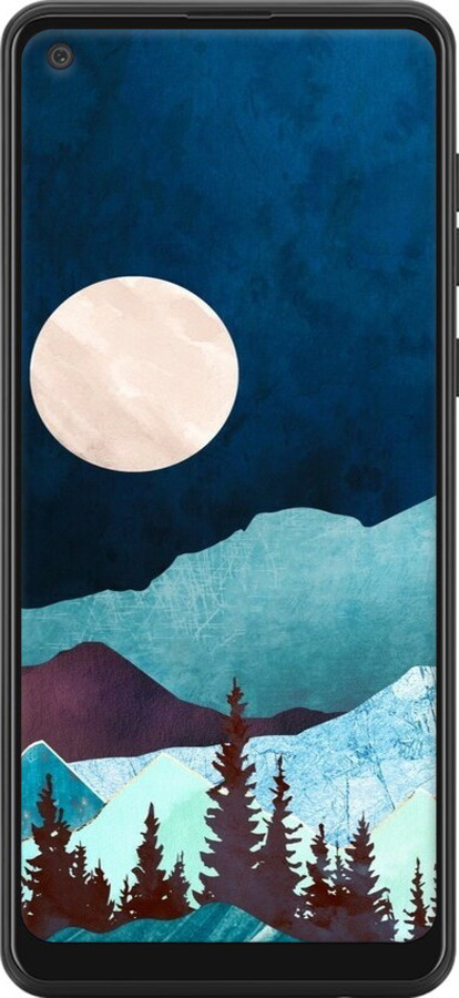 Силиконовый чехол Горная идиллия ночной пейзаж для Samsung Galaxy A21 - 6488u-1841 изображение 