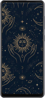 TPU чехол Celestial Harmony: Sun & Moon Gold Mystic Pattern для Samsung Galaxy A21s A217F - 6778b-1943 изображение 