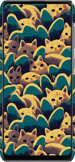 3D пластиковый матовый чехол С изображением кошек для Samsung Galaxy A21s A217F - 6429m-1943 изображение 