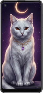 Силиконовый чехол Mystic White Cat Gothic Dark Purple Gold для Samsung Galaxy A21s A217F - 6805u-1943 изображение 