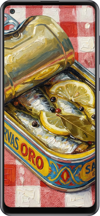 Силиконовый чехол Vintage Sardine Tin Phone для Samsung Galaxy A21s A217F - 6772u-1943 изображение 