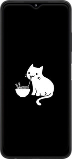 TPU чехол С милым котом на черном фоне для Samsung Galaxy A22 5G A226B - 6528b-2581 изображение 