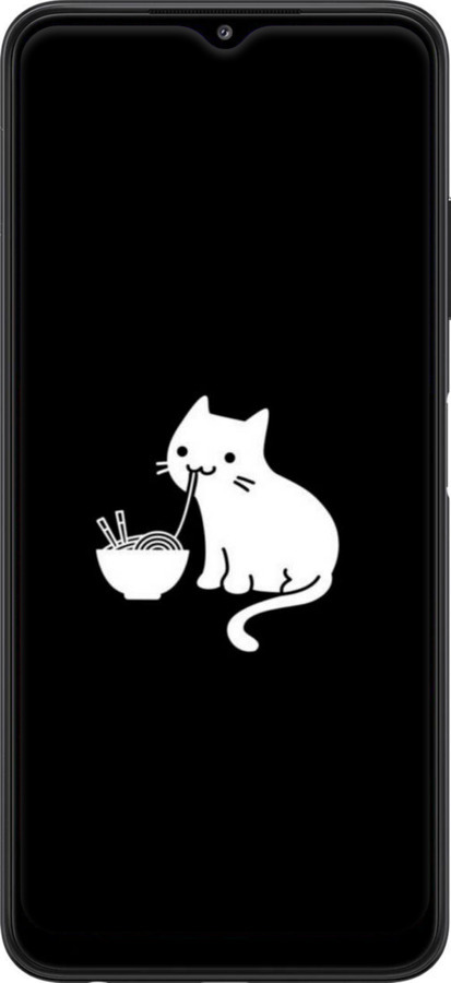TPU чехол С милым котом на черном фоне для Samsung Galaxy A22 5G A226B - 6528b-2581 изображение 