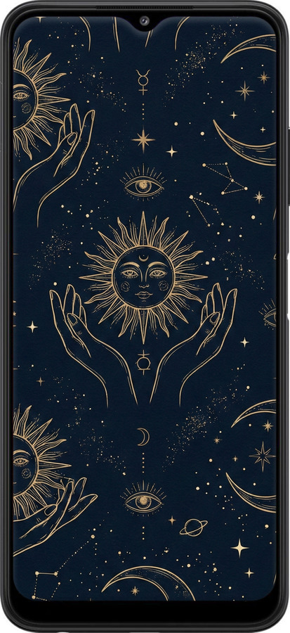 TPU чехол Celestial Harmony: Sun & Moon Gold Mystic Pattern для Samsung Galaxy A22 5G A226B - 6778b-2581 изображение 