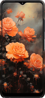 3D пластиковый матовый чехол Оранжевые розы для Samsung Galaxy A22 5G A226B - 5944m-2581 изображение 