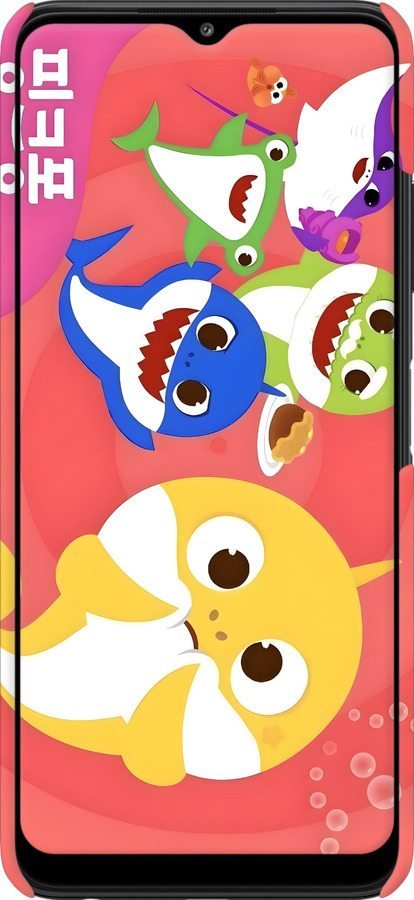3D пластиковый матовый чехол Бейби Шаркс для Samsung Galaxy A22 5G A226B - 6305m-2581 изображение 