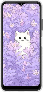Чехол Bumper чехол Котик в цветах для Samsung Galaxy A22 5G A226B - 6390pc-2581 изображение 