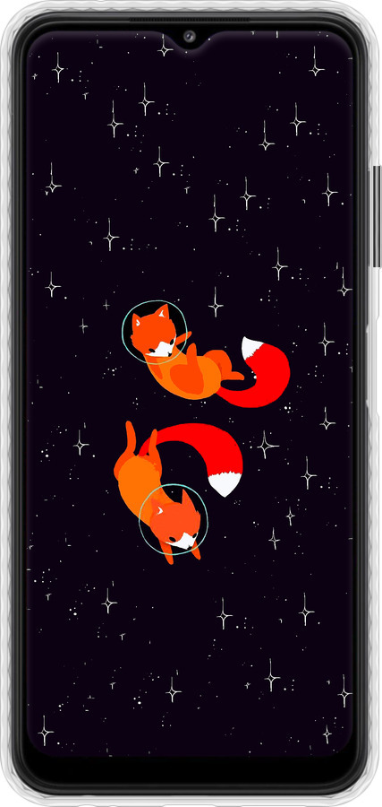 Чехол Bumper чехол Лисички в космосе для Samsung Galaxy A22 5G A226B - 4519pc-2581 изображение 