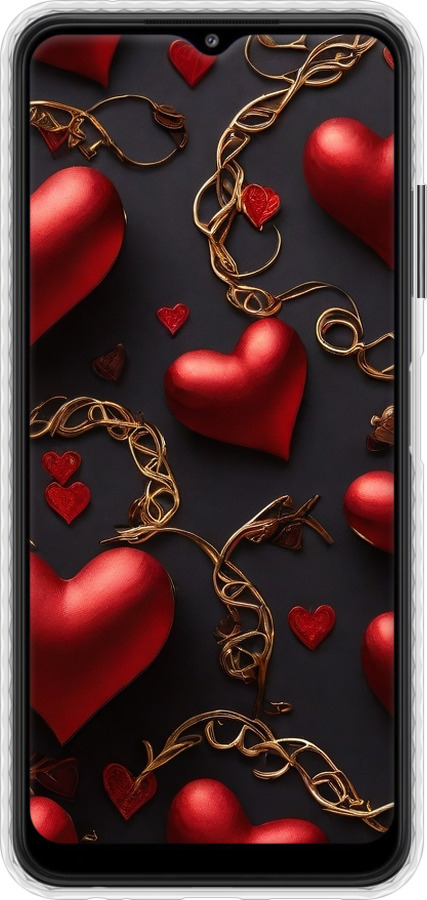 Чехол Bumper чехол Сердечки для Samsung Galaxy A22 5G A226B - 5831pc-2581 изображение 