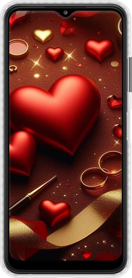 Чехол Bumper чехол Сердечки v3 для Samsung Galaxy A22 5G A226B - 5833pc-2581 изображение 