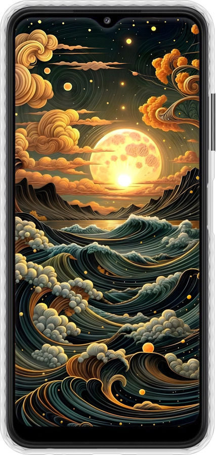 Чехол Bumper чехол Арт волны для Samsung Galaxy A22 5G A226B - 6332pc-2581 изображение 