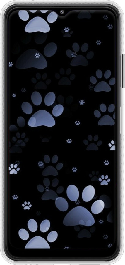 Чехол Bumper чехол С синими отпечатками лап для Samsung Galaxy A22 5G A226B - 6441pc-2581 изображение 