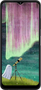 Силиконовый чехол Привидение и звезды для Samsung Galaxy A22 5G A226B - 6443u-2581 изображение 